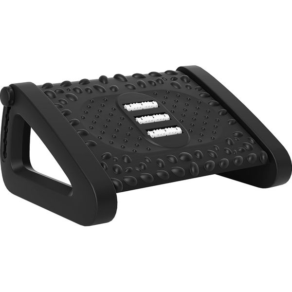 Homcom Poggiapiedi Da Scrivania Poggiapiedi Regolabile In Altezza A 6 Livelli Con Superficie Massaggiante, Poggiapiedi Ergonomico Per Casa, Ufficio, Nero-image
