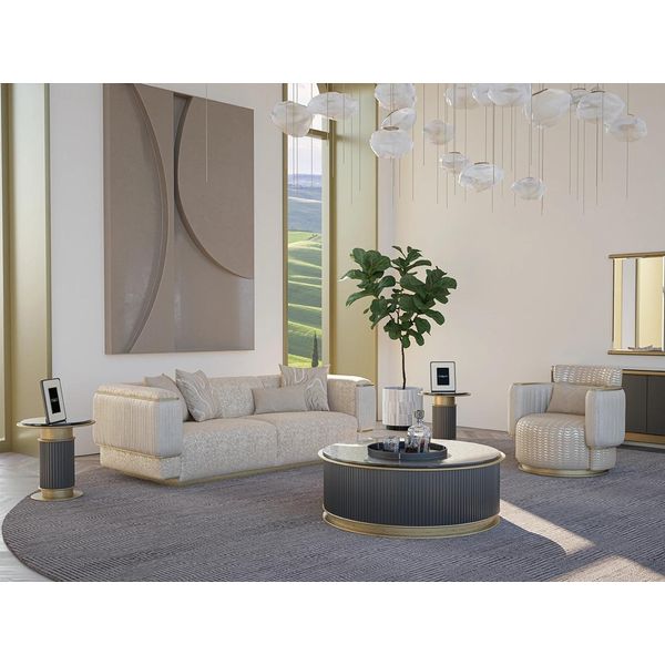 Set Soggiorno Divano 2 Pezzi Design Completo Divano Tre Posti Nuovo Set Poltrona Divano-image