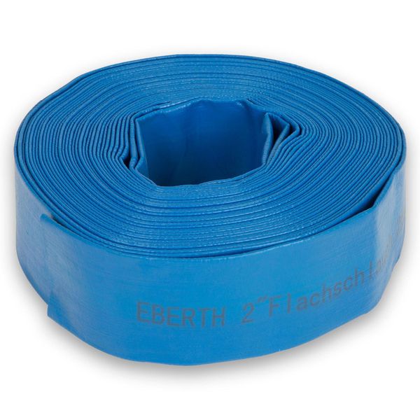 Tubo Piatto Eberth Da 2" Per Pompe, Lunghezza 20 M, Diametro 52 Mm, Flessibile, Resistente In Pvc, Tubo Industriale"-image