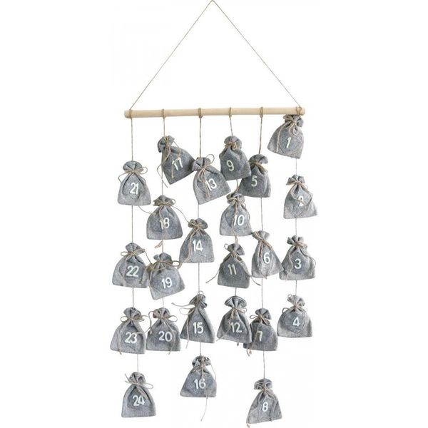 Calendario Dell'avvento Riempibile Con Sacchetti, Decorazione Natalizia, Calendario Da Parete, Calendario Natalizio Fai Da Te, Decorazione Da Appendere, 110Cm-image