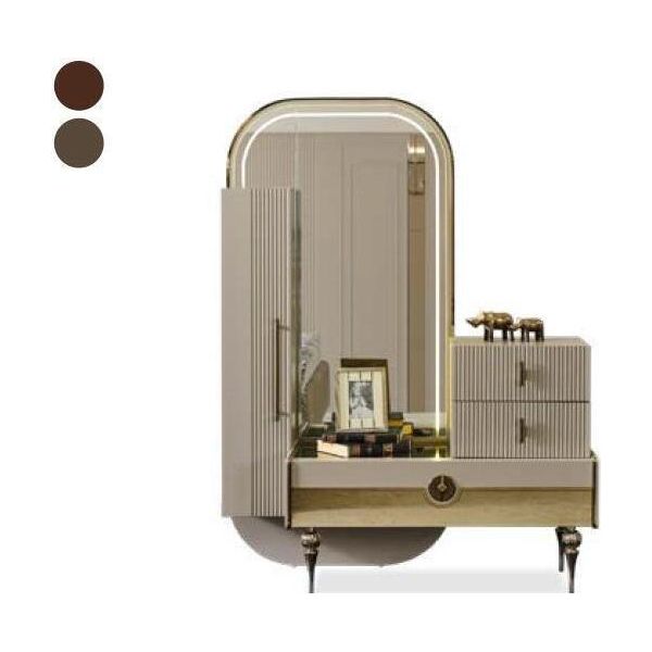 Cassettiera D'oro Set Di Mobili A Specchio In Stile Italiano Cassettiera In Acciaio Inox-image