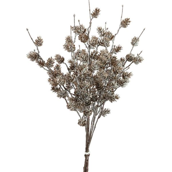 Rami Di Larice Artificiali Rami Decorativi Pigne Invernali Decorazione Bianca 52 Cm Set Da 3, 3 Pezzi-image