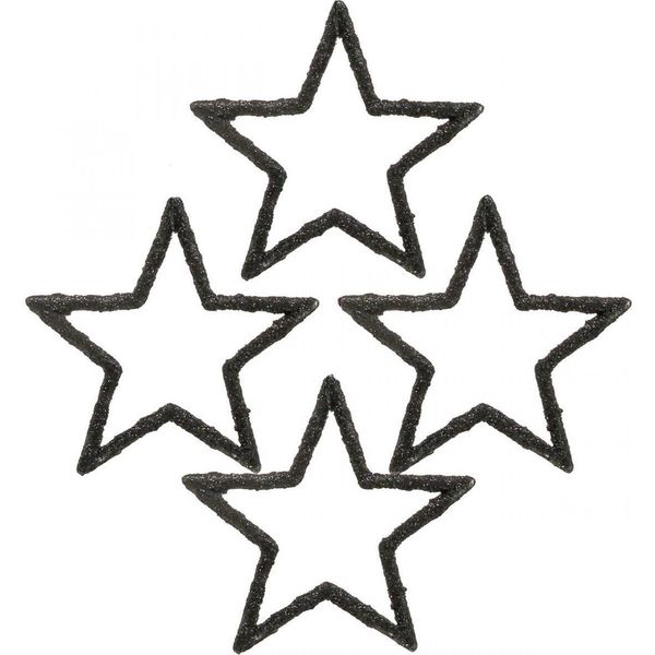 Decorazione A Spargimento Stelle Di Natale Glitterate Nere Ø4Cm Decorazione Da Tavola Festiva Extra Glamour 120 Pezzi-image