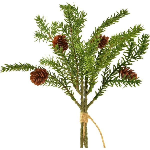 Ramo Di Abete Artificiale Con Pigne Per Decorazioni Natalizie, 4 Pezzi-image