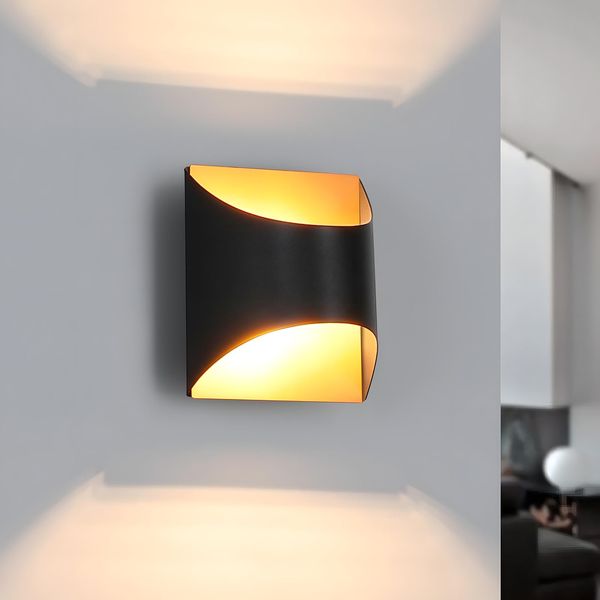 Zmh Lampada Da Parete Per Interni Nero Oro Su Giù Lampade Da Parete Corridoio Scale Luci Vintage G9 Illuminazione Da Parete In Ceramica Per Camera Da Letto Soggiorno Camera Dei Bambini Senza Lampadine-image