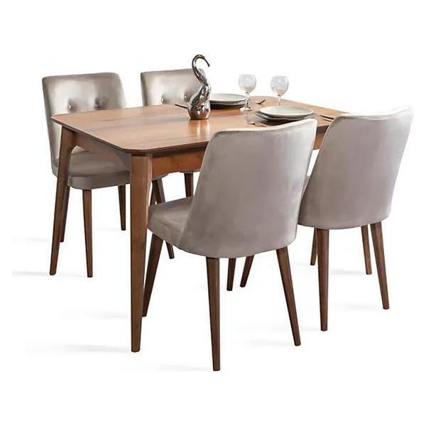 Set Per Sala Da Pranzo Tavolo Da Pranzo Allungabile Con 4X Sedie Sala Da Pranzo Imbottita-image
