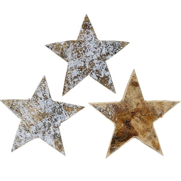 Stelle Di Cocco Decorazione Natalizia Bianco-Grigio 5Cm - Set Di 50 Stelle Dell'avvento Come Decorazioni Per La Tavola E Per L'albero-image