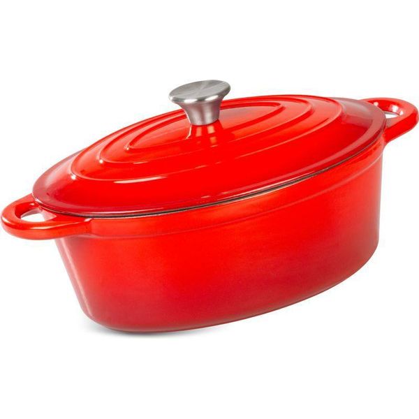 Teglia Magichome Castora Line, Ovale, Casseruola, 30 Cm, 4,4 Lit. Con Coperchio, Ghisa Smaltata-image