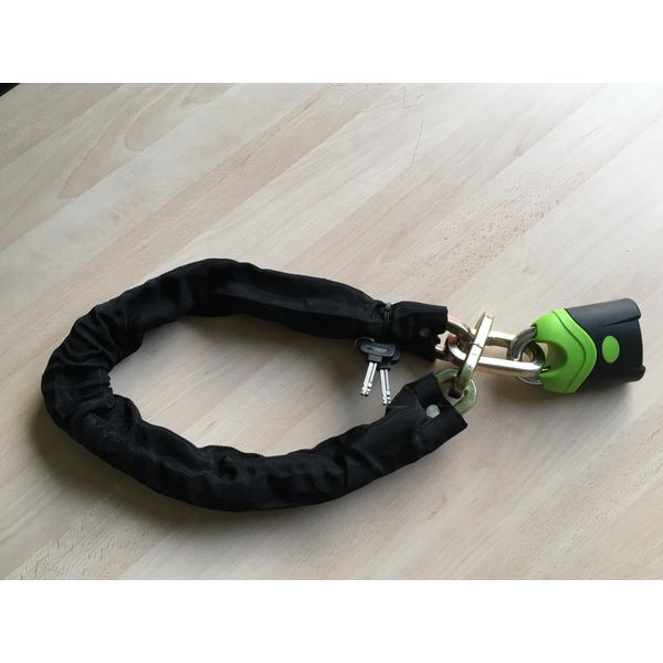 Lucchetto A Catena Per Bicicletta Mottez Con Copertura In Tessuto E Lucchetto France Lunghezza Ue 90 Cm-image