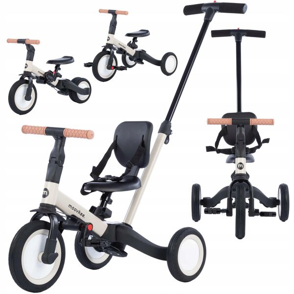 Triciclo Coil, Bici Per Imparare A Camminare, Balance Bike Per Bambini, Triciclo/Corsa, Balance Bike, 6In1, Sellino In Ecopelle, Da 12 Mesi, Ruote In Gomma, Regolazione In Altezza, Beige-image