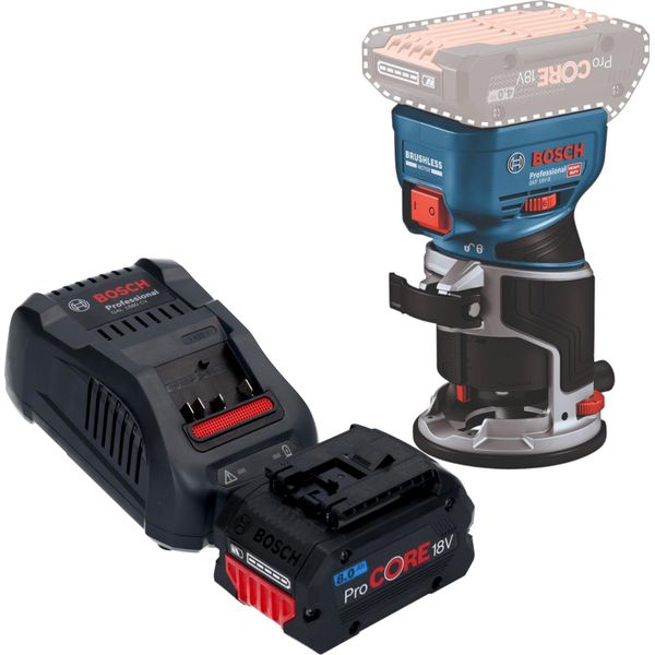 Bosch Gkf 18V-8 Posa Professionale Per Bordi A Batteria 18 V 8,0 Mm Senza Spazzole + 1X Batteria Procore 8,0 Ah + Caricabatteria-image