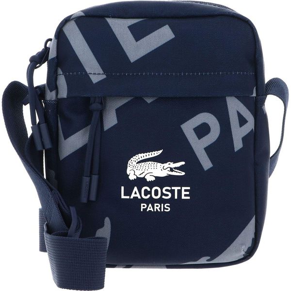 Lacoste Borsa A Tracolla Vertical Camera Bag Allover Lacoste Paris Blu Scuro-image