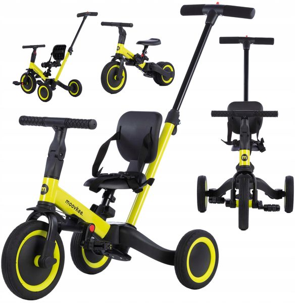 Triciclo Coil, Bici Per Imparare A Camminare, Balance Bike Per Bambini, Triciclo/Corsa, Balance Bike, 6In1, Sellino In Ecopelle, Da 12 Mesi, Ruote In Gomma, Regolazione In Altezza, Verde-image
