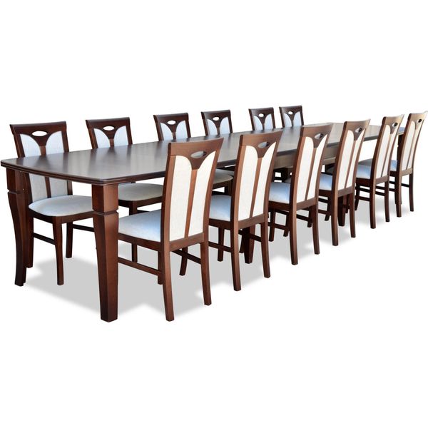 Set Completo Tavolo Da Pranzo 12 Sedie Set Sala Da Pranzo Gruppo Tavolo Legno Tavoli 13Pz-image