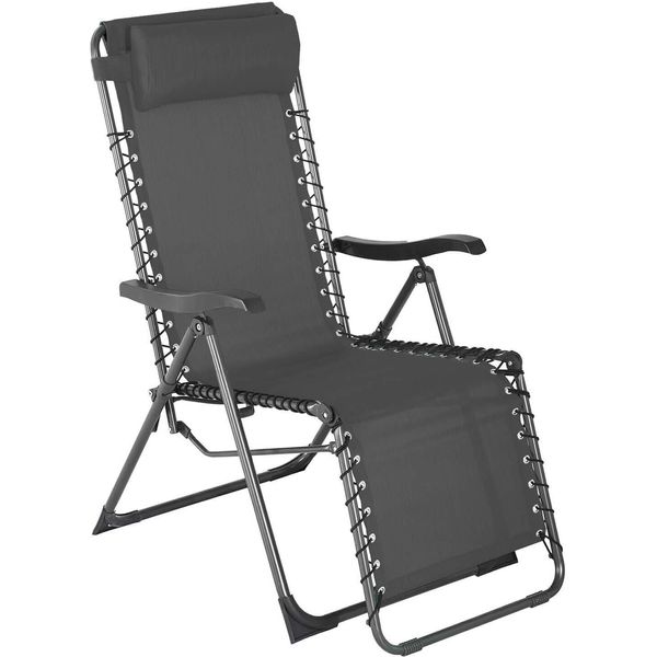 Sdraio Zero Gravity Rebecca Mobili Cherymoya 113X66X104 Poliestere Acciaio Grigio Scuro-image