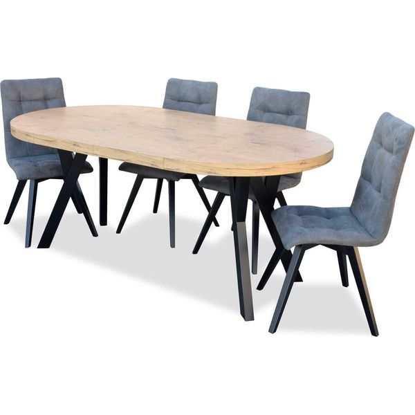 Tavolo Da Pranzo 4 X Sedie Set Da Sala Da Pranzo Gruppo Da Pranzo Sedie Di Lusso Tavolo 5 Pz.-image