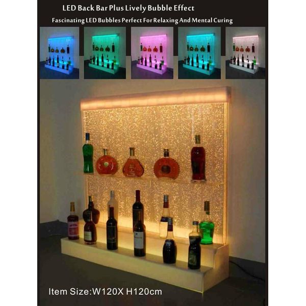 Acqua Led Scaffale A Muro Bar Arredamento Fantasia Scaffali Armadio Pareti Di Vetro Nuovo-image