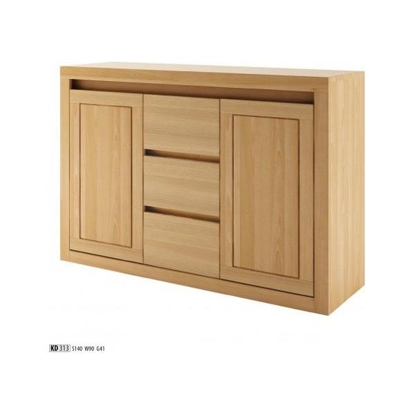 Credenza Cassettiera Armadietti In Legno Massiccio Cassettiere In Vero Legno Di Quercia 140X90Cm-image
