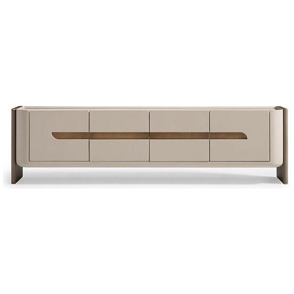 Credenza Rtv Porta Tv Bassa Beige Legno Mobile Soggiorno Moderno-image
