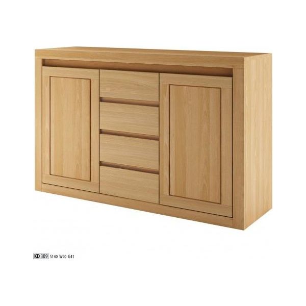 Credenza Cassettiera Armadi In Legno Massiccio Legno Vero Rovere 140X90Cm Cassettiera Armadio-image