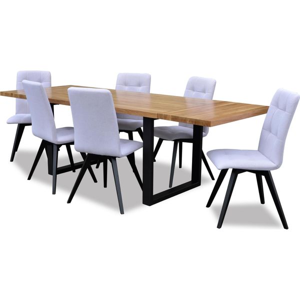 Set Completo Tavolo Da Pranzo + 6 Sedie Sala Da Pranzo Set Da Pranzo Gruppo Tavolo Legno Tavoli 7Pcs-image