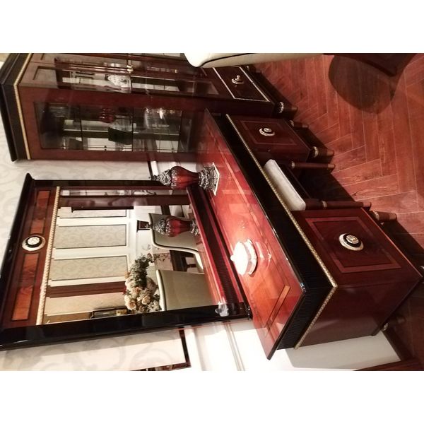 Comodino Con Specchio Console Di Lusso Camera Da Letto Barocco Rococò 2 Pezzi.-image