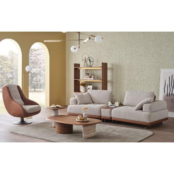 Set Di Divani Moderni 3+1 Posti Beige Design Set Divano Da Salotto Divano Da Salotto-image