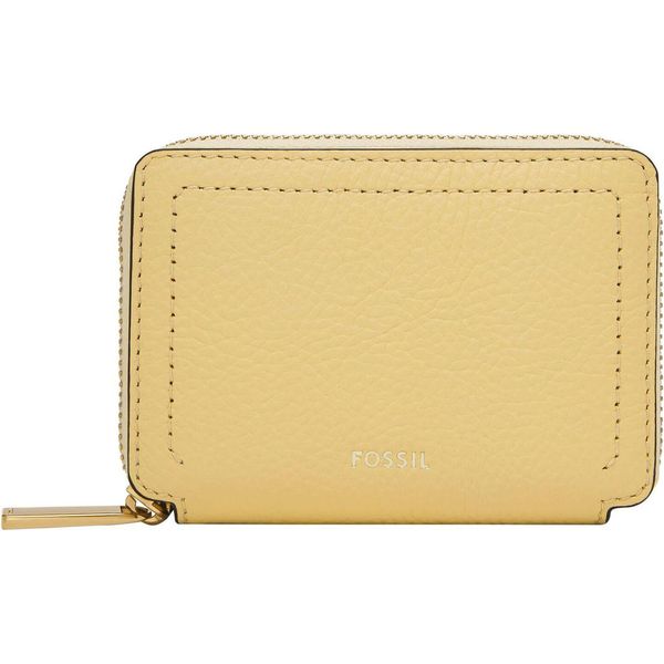 Fossil Porta Carte Di Credito Logan Zip Around Card Case Rfid Daze Giallo Chiaro-image