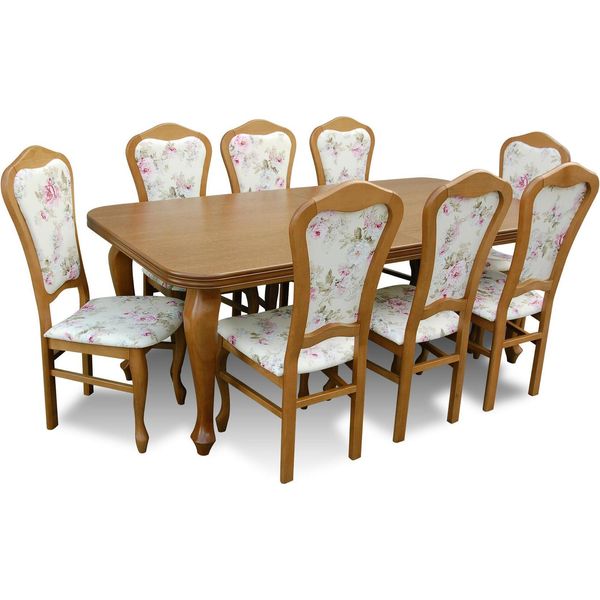 Set Completo Tavolo Da Pranzo + 8 Sedie Sala Da Pranzo Set Da Pranzo Gruppo Tavolo Legno Tavoli 9Pcs-image