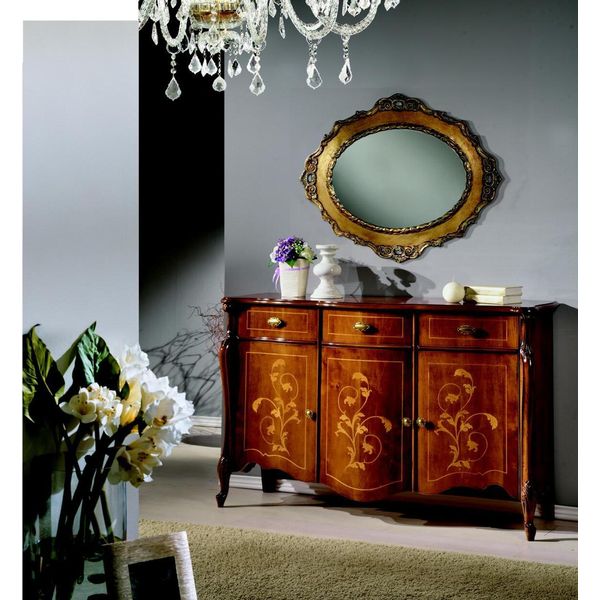 Mobili Di Design Stile Barocco Cassettiera Marrone Lusso Legno Mobili Italiani Nuovi-image