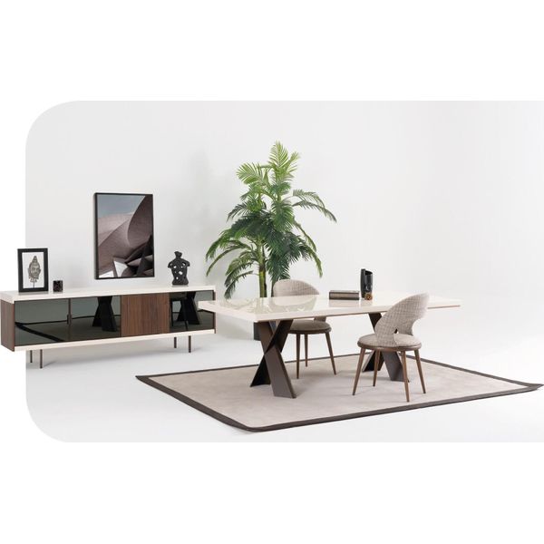 Tavolo Da Pranzo 4X Sedie Credenza Gruppo Sala Da Pranzo Set 6 Pezzi Mobili-image