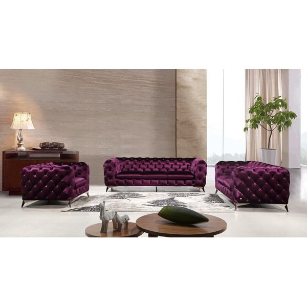 Divano Chesterfield Couch Upholstery Xxl Big Set Textile 3+2+1 Divani Di Design-image