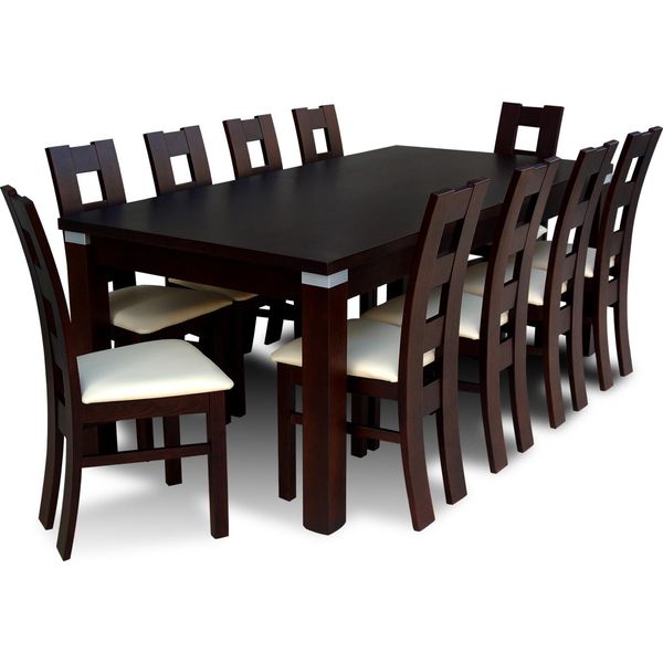 Tavoli Gruppo Da Pranzo Tavolo 10 Sedie Set Da Sala Da Pranzo Set Di Sedie Set Da Pranzo In Legno-image