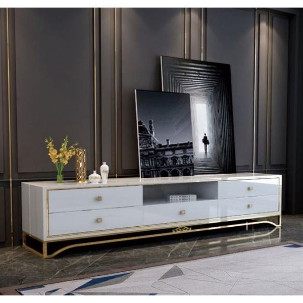 Credenza Mobile Tv Credenza Bassa Mobile Tv Mobili Tv Tavolo Tv Bianco Nuovo-image