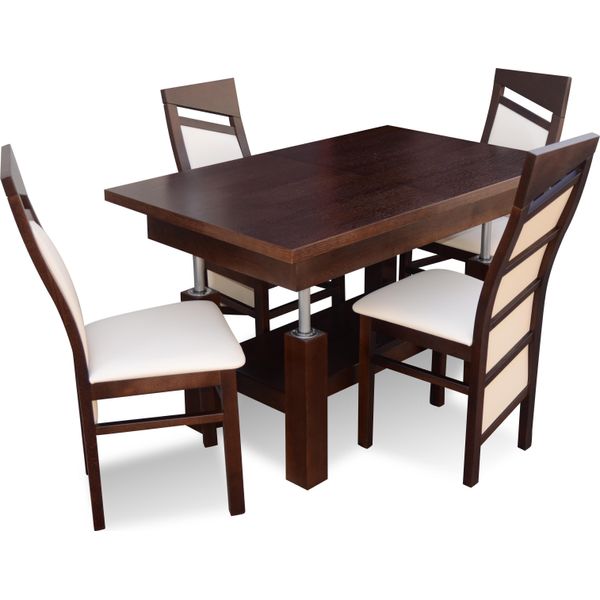 Set Tavolo + 4 Sedie Di Design Soggiorno Completo Sala Da Pranzo S37-K61 Nuovo-image