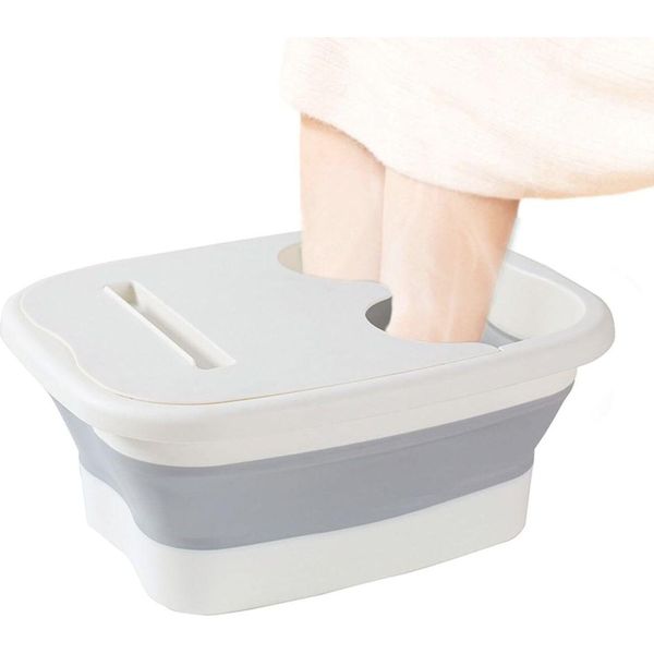 Vaschetta Massaggiante Pieghevole Per Pediluvio, Colore:Grigio-image