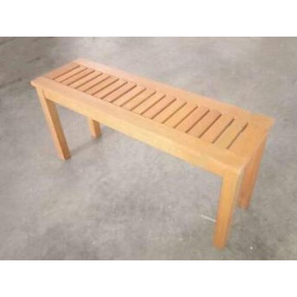 Panca In Legno Per Esterni Costway, Panca Da Pranzo Per Patio Senza Schienale Con Struttura A Doghe, Panca In Legno Rustica Lunga 1 M, Finitura A Olio Di Teak, 100 X 30,5 X 47 Cm-image