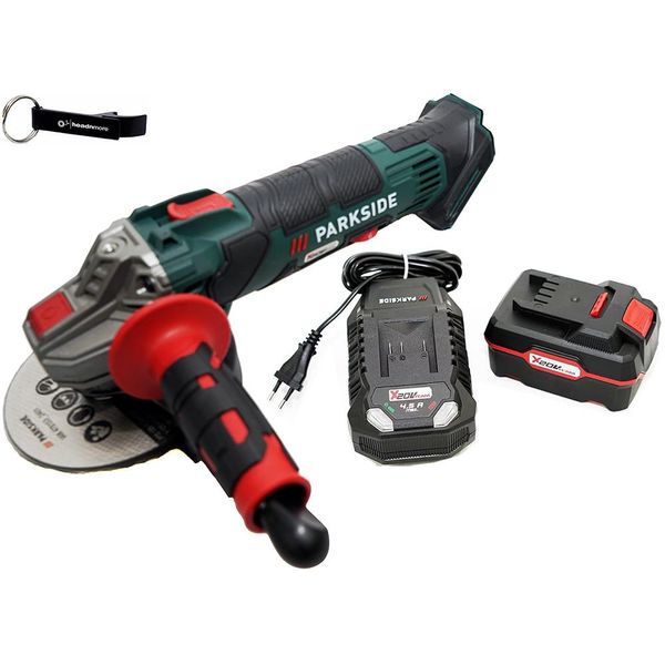 Smerigliatrice Angolare A Batteria Parkside® 20 V Pwsa 20-Li / Incl. Batteria (4 Ah) E Caricabatteria (4,5 A)-image