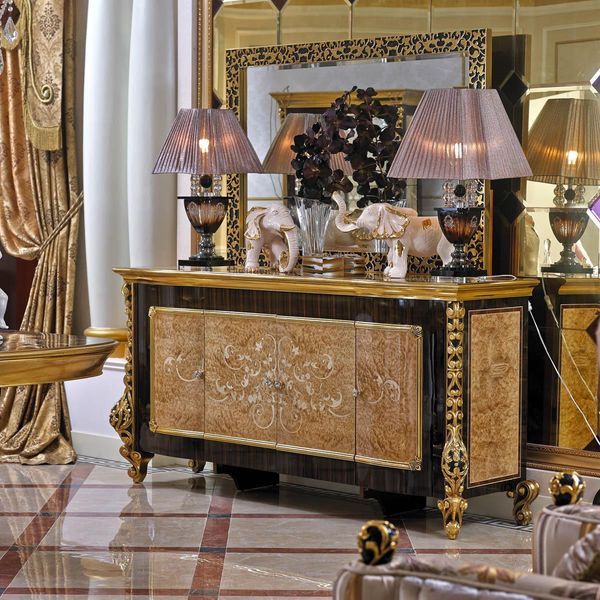 Cassettiera Credenza Cassettiere E61 Credenze Soggiorno Barocco Credenza Specchio Nuovo-image