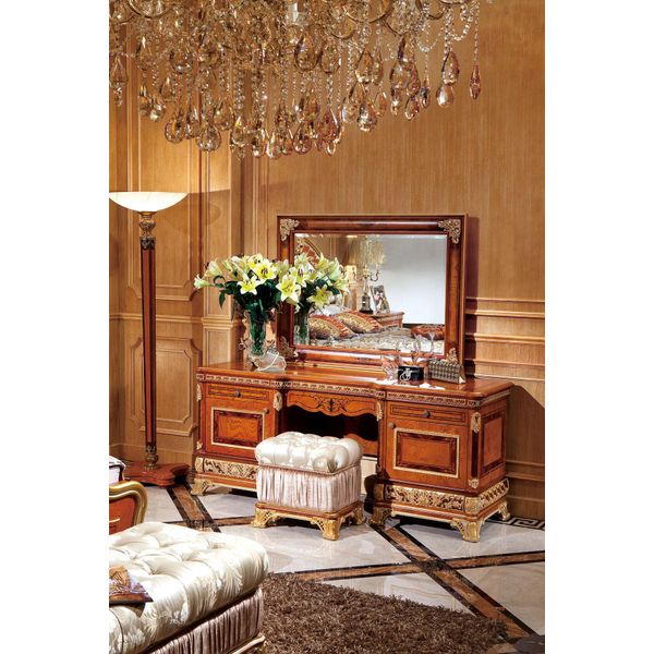 Comò Con Specchio Comò Console Di Lusso Camera Da Letto Barocco Rococò E62-image