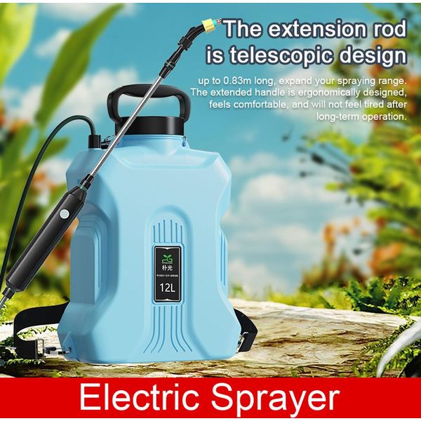 12L Spruzzatore A Spalla Ricaricabile Spruzzatore Elettrico Portatile Strumenti Per L'agricoltura Annaffiatoio Bottiglia D'acqua Atomizzante Spruzzatore D'acqua Piante Da Giardino Spruzzatore-image