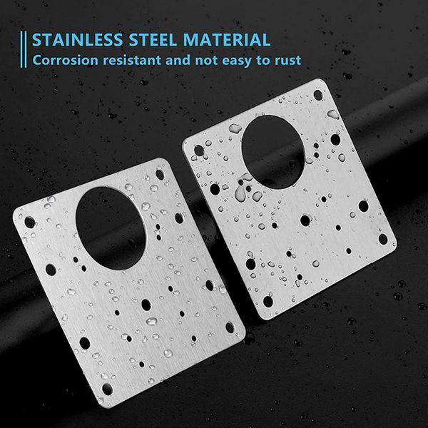 10PCS Cabinet Cerniera Riparazioni Piastra Kit In Acciaio Inox Armadio Cucina Porta Cerniera Di Riparazione Staffe Con Viti Di Fissaggio Per La Protezione Di Mobili Armadio Cucina Porte-image