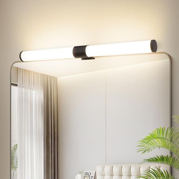 Zmh Lampada A Specchio Led 40CM Lampada Nera A Parete Fissabile IP44 6W Luce A Parete 4000K Bianco Neutro Moderno-image