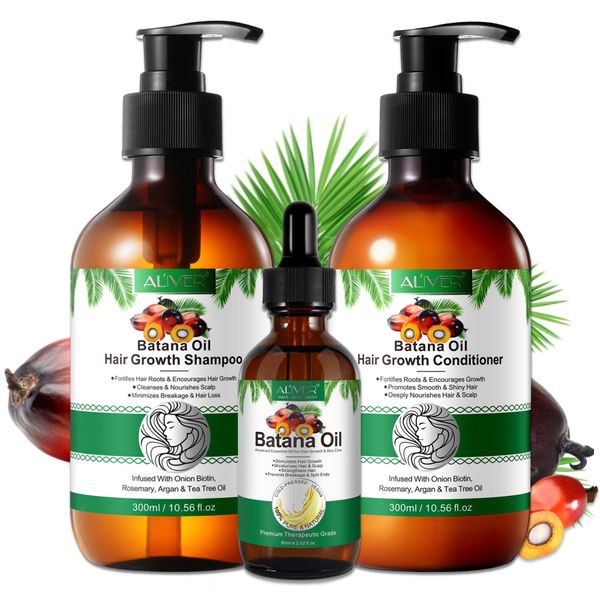 Set Per La Cura Dei Capelli Batana Shampoo + Balsamo + Olio Per Capelli Crescita Dei Capelli Puro Vegan-image