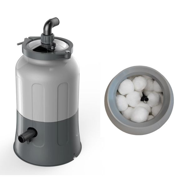 Pompa Filtro A Bobina, Pompa Filtro A Sabbia, Sistema Di Filtraggio A Pompa Per Piscina, 256 Sfere Filtranti, Capacità Serbatoio: 10,5L, Consumo: 40W, Silenziosità: 55Db, Efficienza: 3800 L/H,-image