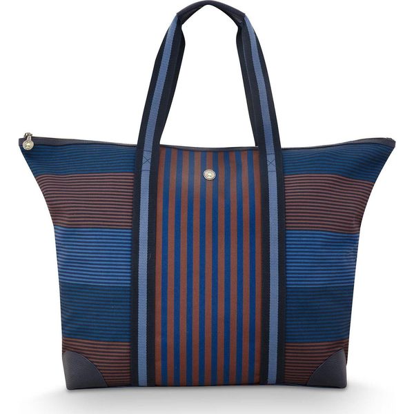 Pip Studio Borsa Da Viaggio Borsa A Tracolla Tilda Tote Bag Stripe Blue Blu Scuro-image