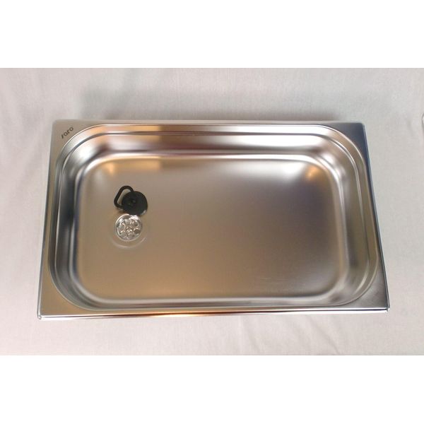 Lavello In Acciaio Inox Da 1 1/2" Lavabo Lavaggio A Mano 530X325X200 Mm Snack Bar"-image