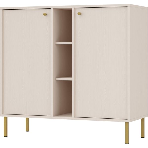 Selsey Oktio - Credenza A 2 Ante Con Ripiani, Beige Sabbia, 100 Cm-image