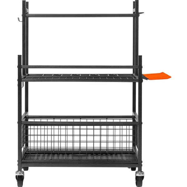Succebuy Organizzatore Per Attrezzi Da Giardino 16 Scomparti Con Ganci Supporto Per Attrezzi Da Giardino Supporto In Metallo Su Ruote Per Capannoni Area Esterna Scaffale A Torre-image