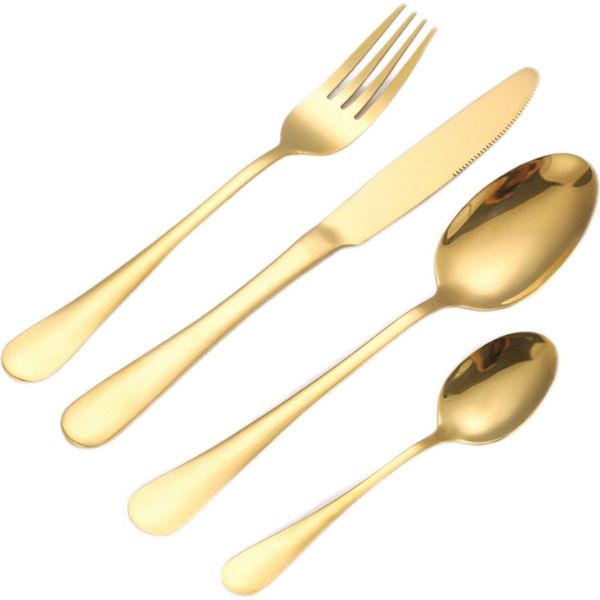 Set Di Posate Da 72 Pezzi Per 12 Persone In Acciaio Inossidabile 18/10 Di Alta Qualità In Oro-image